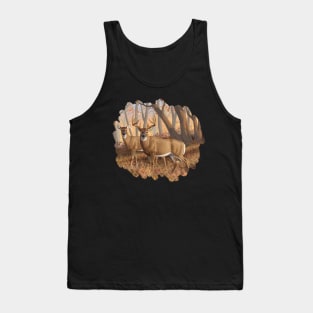 Whitetail Deer Buck and Doe in Autumn Woods Tank Top